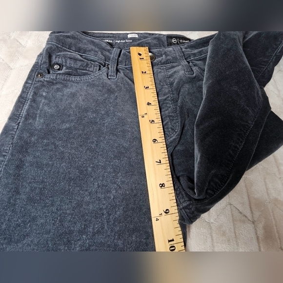 Ag Adriano Goldschmied Farrah High Rise Skinny Gray Velvet Jeans Sz 24 EUC - Picture 5 of 13
